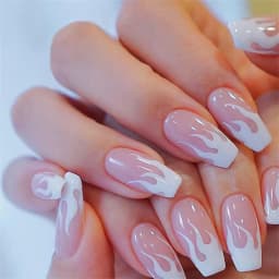 Medium-length Acrylic Almond Fake Nails Art Cool Hottie Girl Wear False Nails Europe and USA Press on Nail Removable French Nail