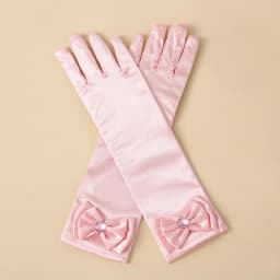 29cm Children Long Gloves Princess Dance Performance Stage Party Wedding Glove Satin Bow Full Finger Mittens Birthday Gifts G332