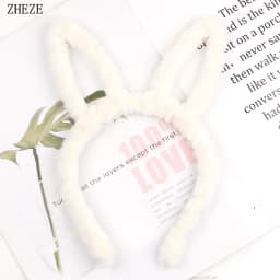 1pc Cute Plush Hair Hoop for Washing Face Skincare Kawaii  Bunny Ear Shaped Headband for Women Girls Wear Daily Hair Accessories