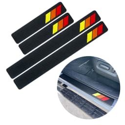 4x For Toyota Accessory Tri-Color Car Door Sill Waterproof Carbon Fiber Sticker for Toyota 4Runner RAV4 Camry Highlander Tundra