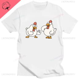 ME SUDA LA POLLA Cute Chicken Cartoon Print Tshirt Men Women Casual Cotton Unisex Sports Top T Shirt Streetwear Creativity Shirt