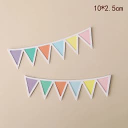 Mini Happy Birthday Banner Cake Topper Party Cake Decoration Supplies Handmade Bunting Garland Pennant Flags