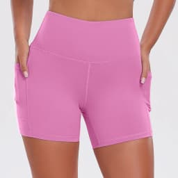 Women Shorts with Pockets Tummy Control Butt Lifting Cycling Tights Stretchy Slim Gym Sports Shorts Summer Casual Wear