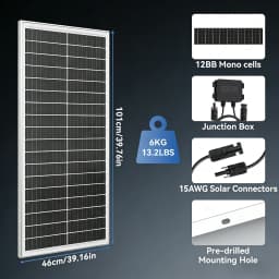 RVPOZWER 12.8V 400/200/100W Rigid Solar Panel 12BB N-Type Solar Cells Monocrystalline Silicon Waterproof Solar Panel Home/RV