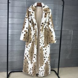 DEAT 2026 Winter Fashion Imitation Fur Leopard Pattern Coat For Women Notched Collar Long Style Notched Collar Jacket 11B9518