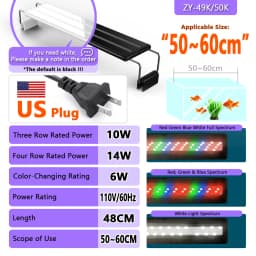 Aquarium LED Light Super Slim Fish Tank Aquatic Plant Grow Lighting Waterproof Bright Clip Lamp RGB LED 20-63cm for Fish Tank