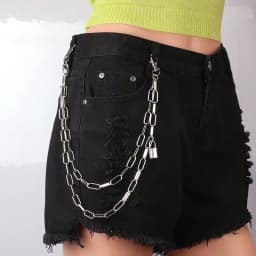 Punk Rock Layered Chain Belts Metal Keychains for Men Women Waist Key Wallet Jeans Hip-hop Pants Belt Chains Clothes Accessories