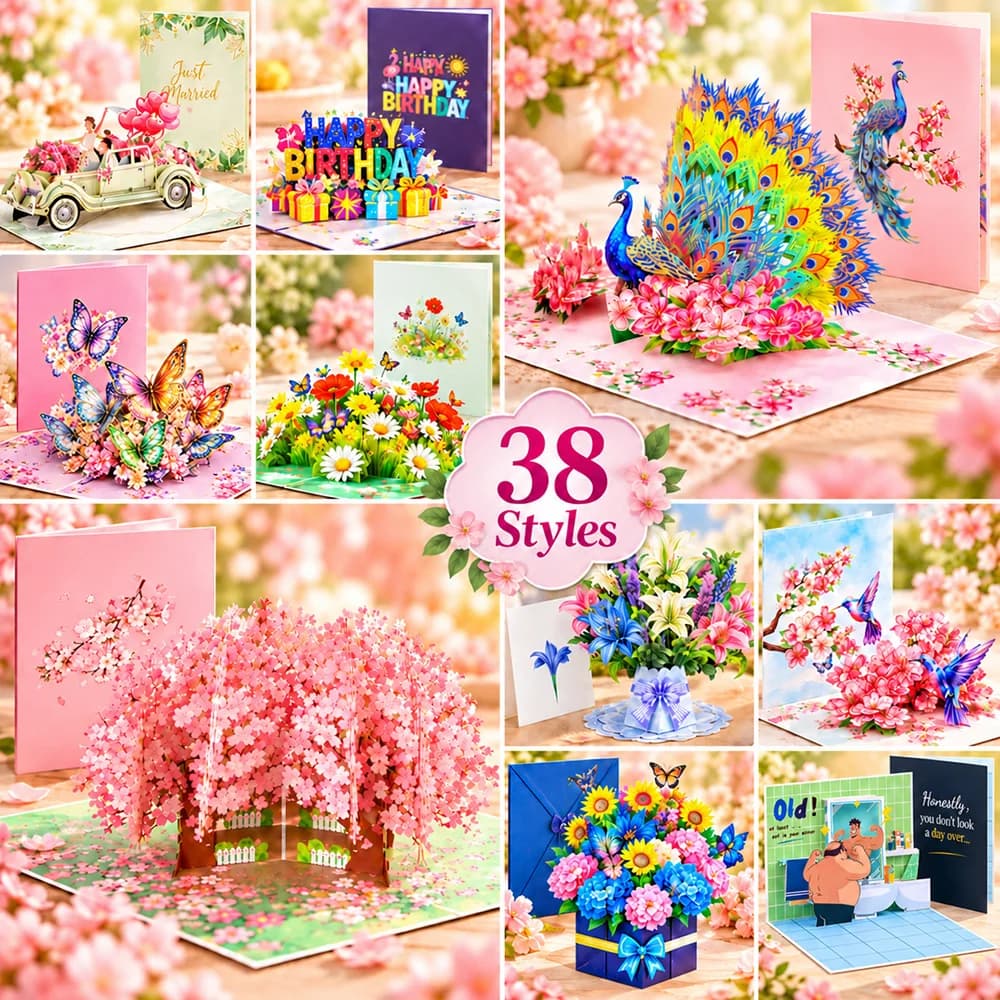 3D Pop UP Lovely Card for Beloved Mom Friend Gift Birthday Anniversary Wedding Invitation Mothers Day Greeting Thank You Cards