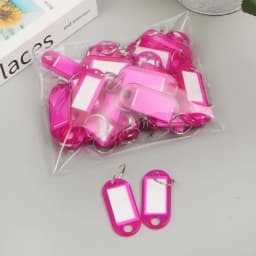 100x Coloured Plastic Key Fobs Luggage ID Tags Labels Key rings with Name Cards, For Many Uses - Bunches Of Keys, Luggage
