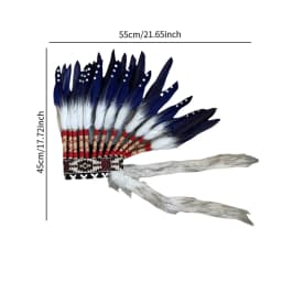 American Chief Indian Native Feather Headdress Decoration Prop for Celebrations Carnivals Themed Party Dance Show Halloween