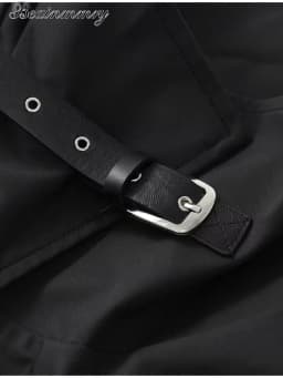Women Black Long Solid Color Trench Coat Stand Collar Loose Drop Shoulder Single-breasted Windbreaker Lady Commute Outing Wear