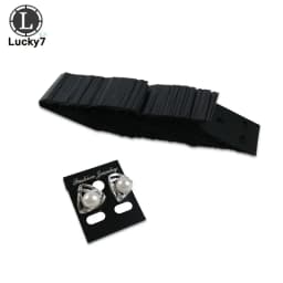 100Pcs Earring Ear Studs Organizer Holder Black Plastic Jewelry Display Rack Printed Earring Cards