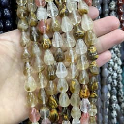 6 8 10MM Natural Stone Water Drop Turquoises Agates Quartz Jades Loose Spacer Beads For Jewelry Making DIY Bracelet Accessories