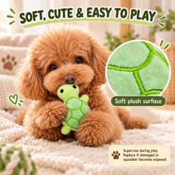 Mini Squeaky Turtle Dog Toy Soft Plush Interactive Chew Toy for Small Dogs Puppies Indoor Fetch Play Bite Sound Pet Toy Gift