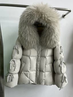 Lagabogy 2026 Big Natural Fox Fur Puffer Jacket New Winter Clothes Women Thick Warm White Duck Down Coat Female Real Fur Parker
