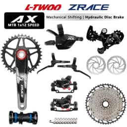 LTWOO AX MTB Hydraulic Disc Brake Set,1x12 Speed Shifter Rear Derailleur,ZRACE Cassette Crankset Caliper Chainring Fit M6100