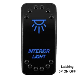 Waterproof Rocker Switch with Blue LED | 12V/24V Latching & Momentary (SPST/ DPDT) | for Marine, UTV, ATV, RZR, Automotive