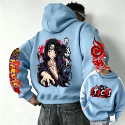 Naruto Uchiha Itachi 2026 Spring and Autumn New Cartoon Anime Harajuku Y2K Street Fashion Couple Hooded Sweatshirt