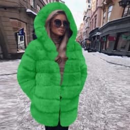 Faux Fox Fur Coats Women Mid Length Jacket Y2k Hooded Coverd Button Long Sleeve Thick Warm Fur Loose Casual 2025 Autumn Winter