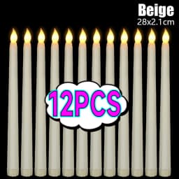 3D Taper Long-pole Candles Lights LED Flameless Pointed Candle Light Battery Electronic Tealight Wedding Christmas Party Decor