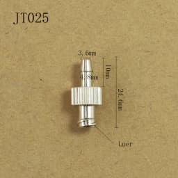 2PCS/Bag Tracheal Joint Glue Machine Tracheal Metal Adapter Pin Tube Connector Tracheal Extension Luer Adapter