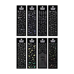 12 Sheets Waterproof Glittering Laser Stars Dot Decorative Stickers for Scrapbooking DIY Photo Card Decoration Collage