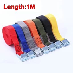 1M Lashing Strap W/ Buckle Nylon Quick Release For Cargo Tie Down Luggage Bag Packing Straps Tied With Zinc Alloy Buckle Hook