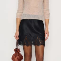 Solid Lace Patchwork Skirt Women Fashion Straight Irregular Street Short Skirts Female Party Lady Mini Bottoms Matching Outfits