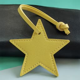 8cm PU Leather Patch Five-Pointed Star Keychain Star Decoration For Embellishing Bag Clothing Lanyard