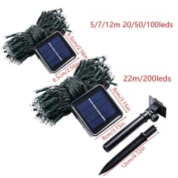 20-200 LEDs Eid Mubarak Solar Fairy Lights 8 Modes LED String Lights Outdoor for Garden Party Decoration Ambient Lighting