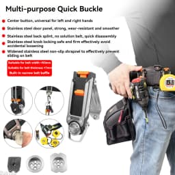 New Narrow Quick-hang Buckle with Bits Hook - for Tape Measure Electric Drill Modified Electrician
