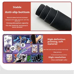 Boardgame- One Piece OPCG Luffy Playmat with Stitched Edges Custom One Piece Mouse Pad Desk Accessories for Gamers Desk Mat
