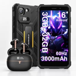YACDELO ROCK V1 Mini Rugged Phone Compact Size 4.96" Display 3GB 32GB Removable 3000mAh Battery Android 16 GO Light Weight Phone