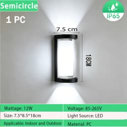 LED Wall Light IP65 Waterproof 12W Wall Lamp Decorative Light For Garden Gate Living Room Bedroom