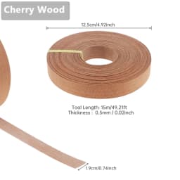 1.9 cm X 15m Hot Melt Adhesive Melamine Edge Banding Flexible Veneer Edging for Plywood Table / Cabinet, Pre-glued Veneer Edging
