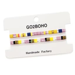 Go2BoHo Black White Bracelet Set for Couple Miyuki Tila Bead Jewelry 2pcs/lot Stretch Bracelets for Women Valentine's Day Gifts