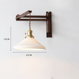 Retro Folding Walnut Color Wall Lamp Japanese Study Living Room Bedroom Bedside Lamp Tea Room Homestay Nostalgic Coffee Shop Lam