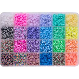SHU YU 14400/4200/2400pcs Assorted Polymer Clay Beads Kit for DIY Jewelry Making-Handmade Craft for Bracelet, Necklace, Earrings