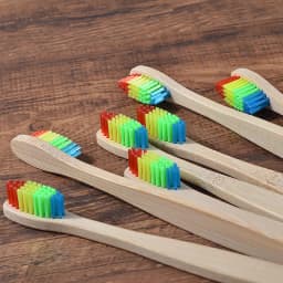 10Pcs Bamboo Toothbrush Eco Friendly Wooden Tooth Brush BPA Free Soft Bristle Tip Charcoal Adults Oral Care Toothbrushes