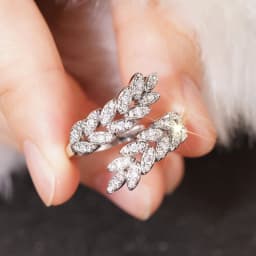 Huitan Aesthetic Flower Adjustable Finger Ring Female Brilliant Zirconia Jewelry for Engagement Ceremony Delicate Accessories