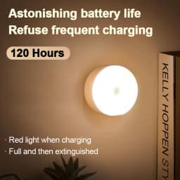 Mini LED Touch Sensor Night Lights USB Rechargeable Kitchen Bedroom Magnetic Base Wall Light Round Portable Dimming Night Lamp