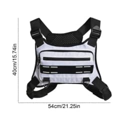 Adjustable Sport Running Chest Bag Running Vest Bag Reflective Front Chest Pack with Phone Holder Breathable Cycling Vest Bag