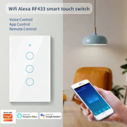 Wifi+Bluetooth Touch Light Switch No Neutral Wire &Neutral Wire US Touch Panel Wall Switches Works with Tuya Smart Life App 1pc