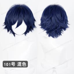 Anime Upgraded 32cm Short Flipped Ends Cosplay Wig Green Blue Purple Pink Man Women Heat Resistant Synthetic Hair