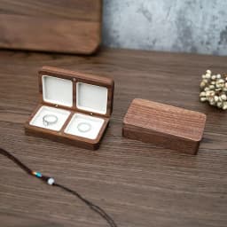 Free Custom Walnut Wooden Ring Necklace Box Personalized For Wedding Anniversary Gift Necklace Earring Ring Storage Jewelry Box