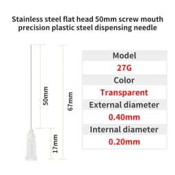 14G-27G 50mm Dispensing Machine Syringe Needle 2 Inch Stainless Steel Dispensing Needle Spiral Mouth Nozzle Glue Needle