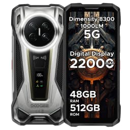 DOOGEE V Max 2 Rugged Phone 22000mAh Dimensity 8300 48GB(16GB+32GB) 512GB 6.78'' Screen Dual Camping Light Android16 Smartphone
