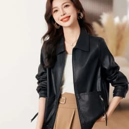 New 2026 Temperament PU Leather Jacket Women's Autumn Lapel Loose Motorcycle Jacket Ladies Casual Female Outwear Overcoat