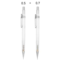 Transparent Mechanical Pencil Set 0.3, 0.5, 0.7 0.9mm with HB Lead Refills for Sketching Art Drawing Painting Automatic Pencils
