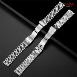 Solid Stainless Steel Watch Bracelet for Jubilee for Seiko SKX007/009 Silver Metal Watch Band 18mm 20mm 22mm Folding Clasp Strap